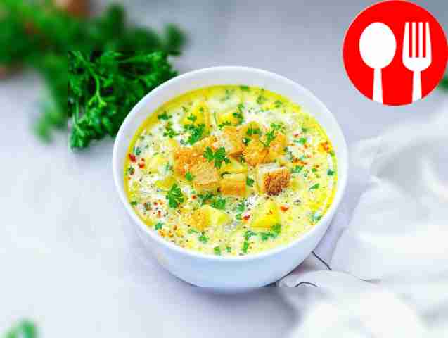Cheese soup with squash