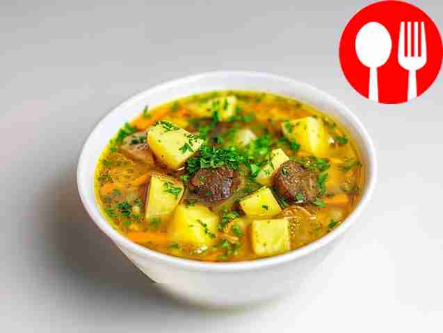 Ароматный суп из подберезовиков со свежей зеленью