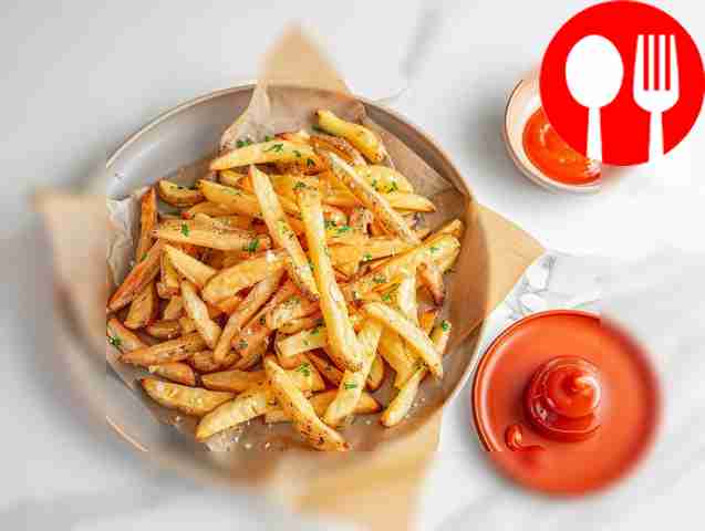 Frozen French fries with herbes de Provence in the oven