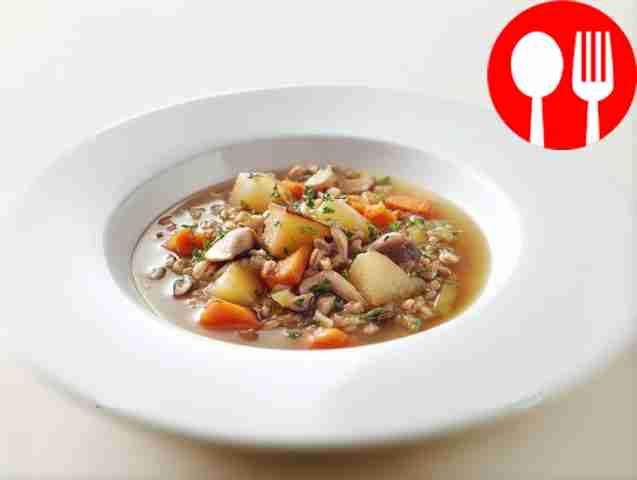 Суп с перловкой и замороженными грибами