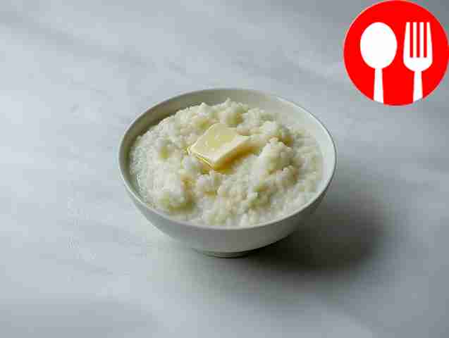 Молочная рисовая каша со сливочным маслом Milk rice porridge with butter