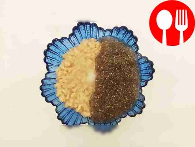 Сладкий рис с мороженым и пыльцой