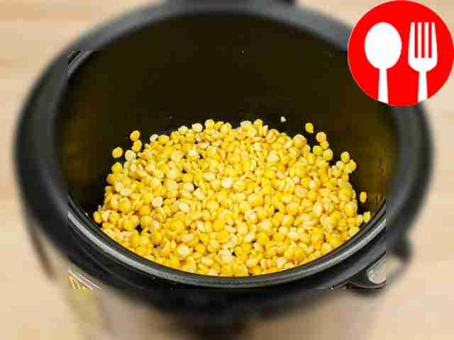 Drain the water and transfer the peas to the...