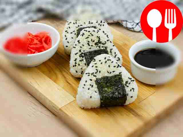 Onigiri with corn and egg