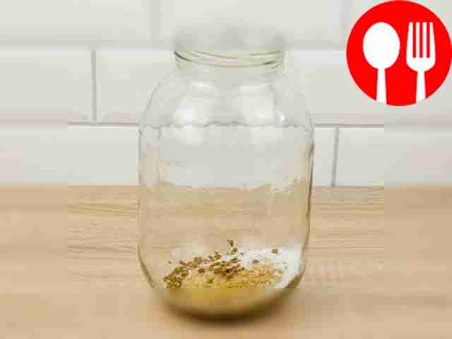 Take a clean jar, mix sugar, citric acid, dry...