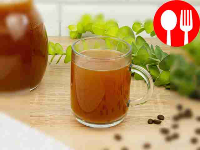 Pour the kvass into a decanter or a beautiful...