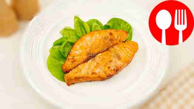 Salmon baked in the oven