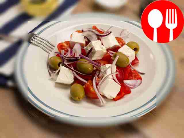 Greek salad with feta cheese