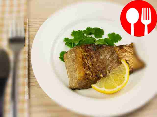 Grilled pike perch in pomegranate marinade