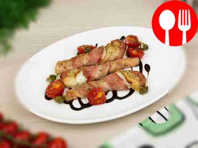 Pike perch with bacon