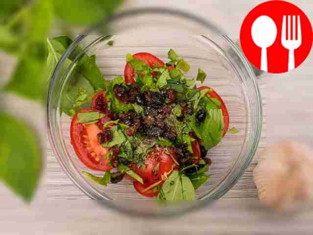 While the fish and zucchini are baking, mix...