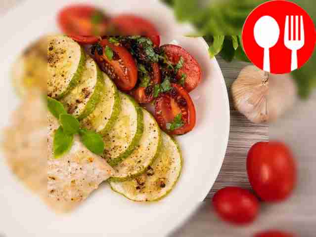 Pike perch with zucchini and cherry tomatoes