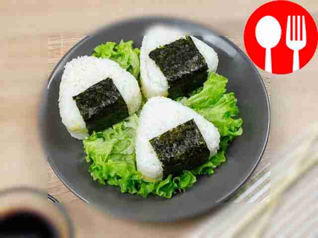 Onigiri with chicken and cheese