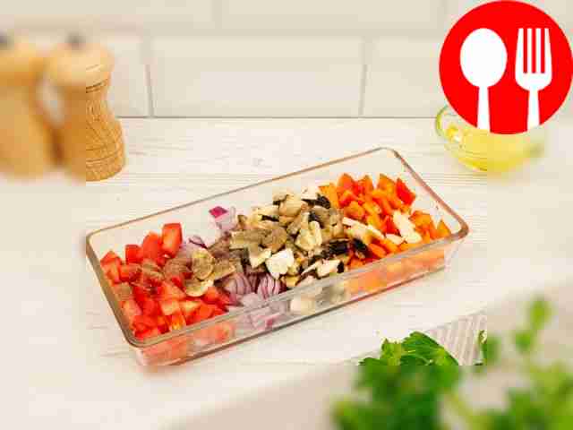 Take a baking dish and grease it with...