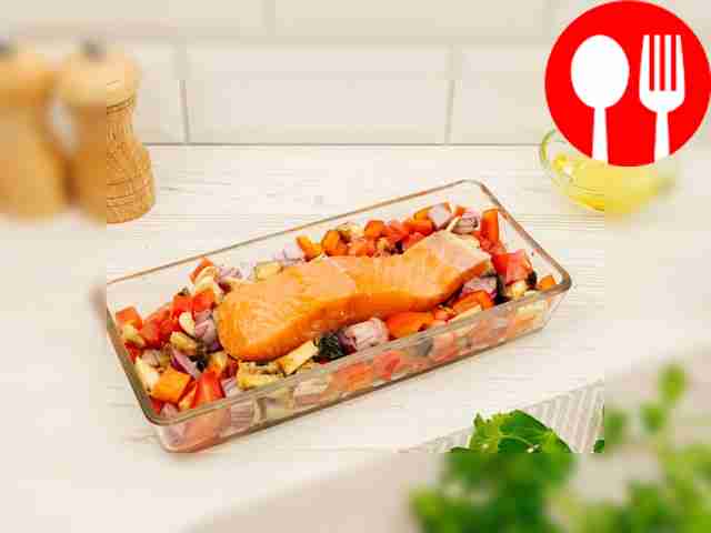 Mix all ingredients in a baking dish and place...