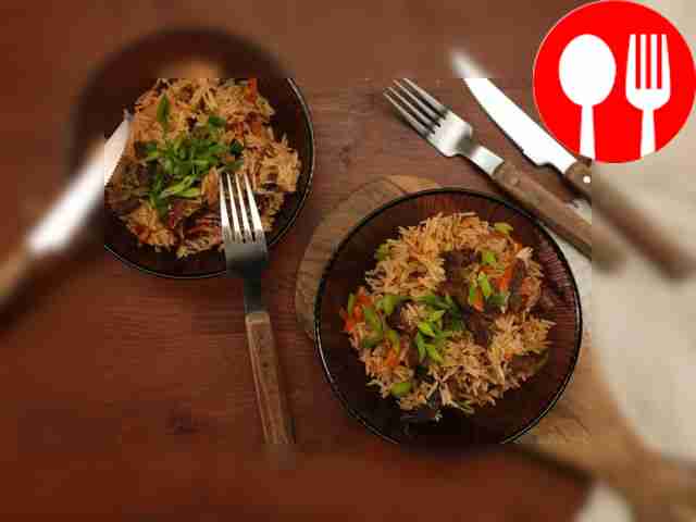 Serve pilaf sprinkled with cilantro and onions.