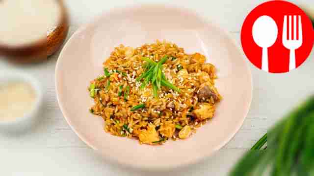 Salmon with fried rice