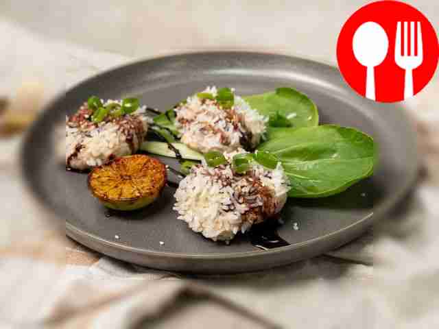 Hedgehogs on parchment with basmati rice