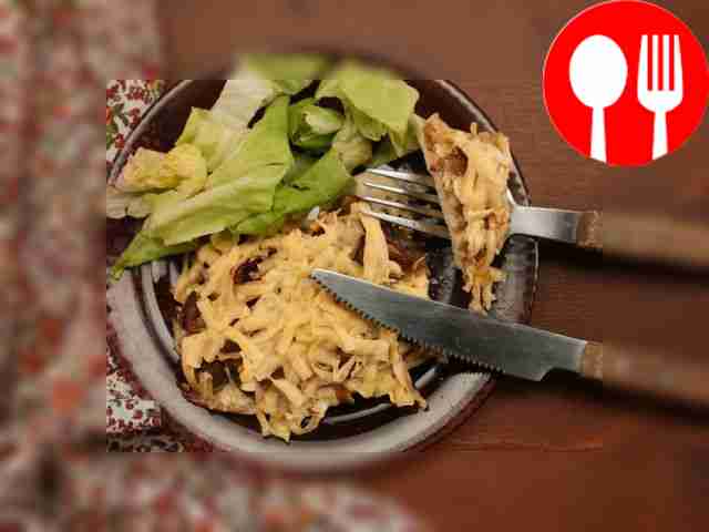 Chicken with mushrooms in the oven