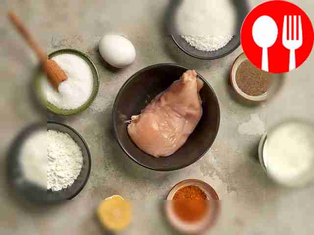 Prepare ingredients for chicken breast chops....