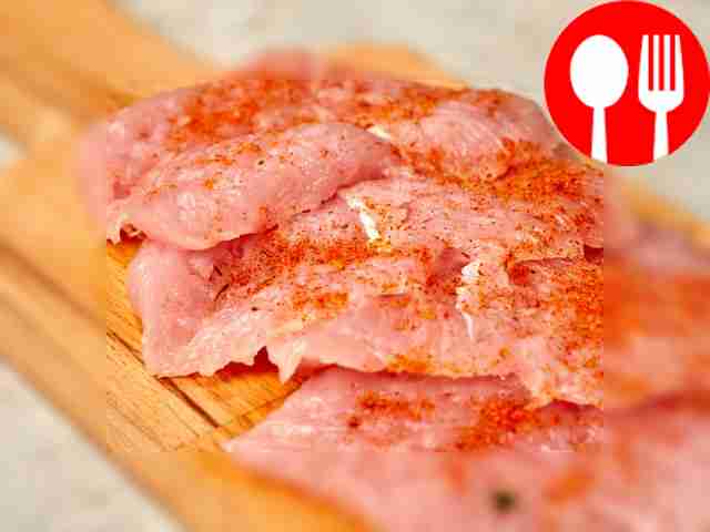 Prepare the meat for the chops. Beat the...