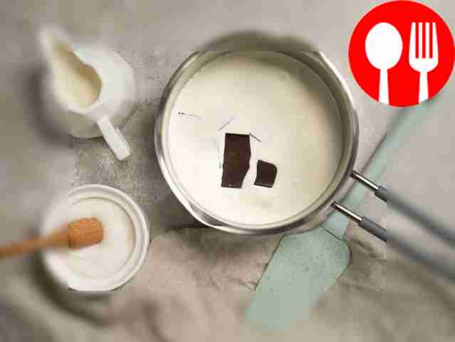 Prepare the milk chocolate base. Pour the milk...