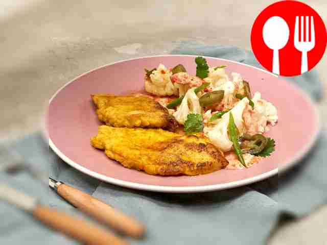 Chop with cauliflower