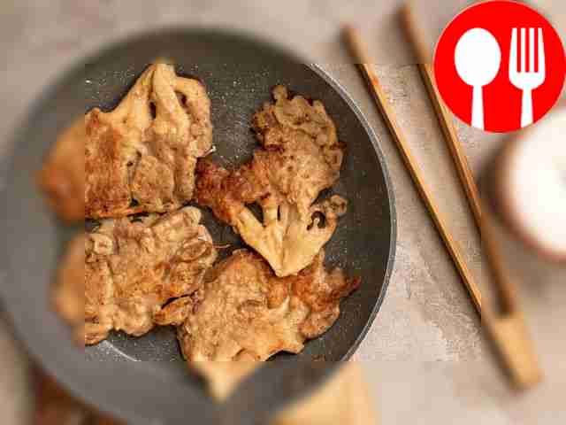 Prepare the chops. Place a frying pan with...