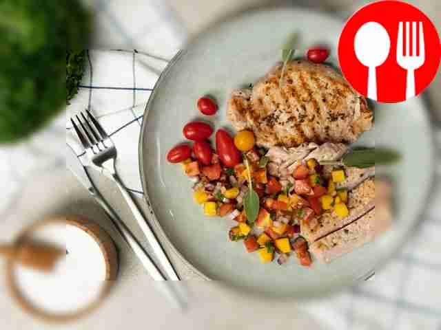 Place the finished chops on a plate and pour...