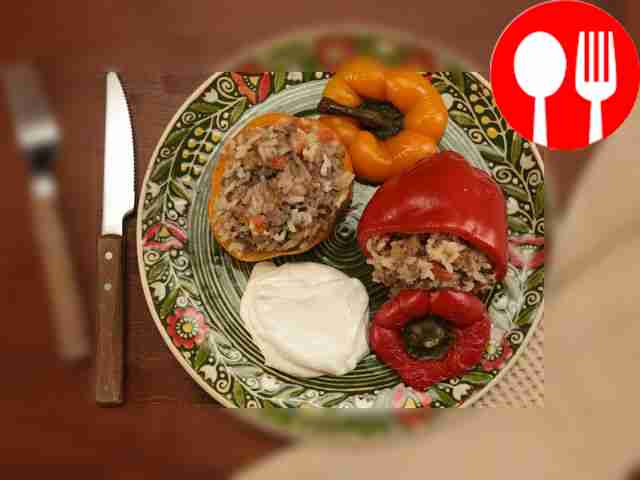 Фаршированные перцы с длиннозерным рисом