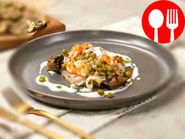 Chop with canned peas