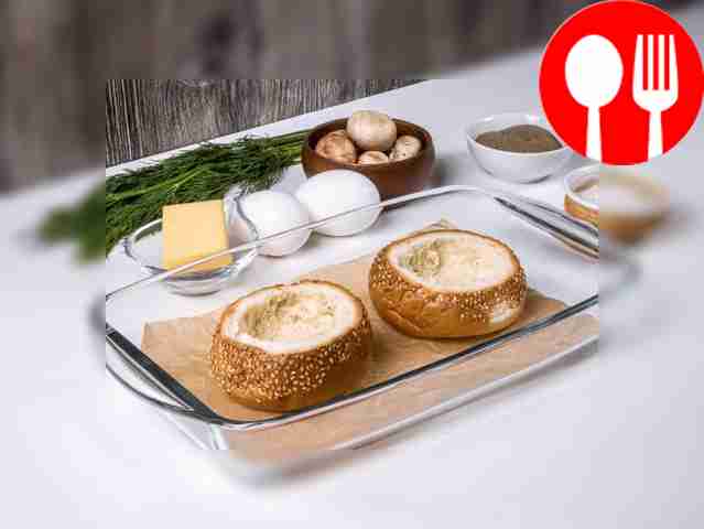 Cut off the tops of the buns and remove excess...
