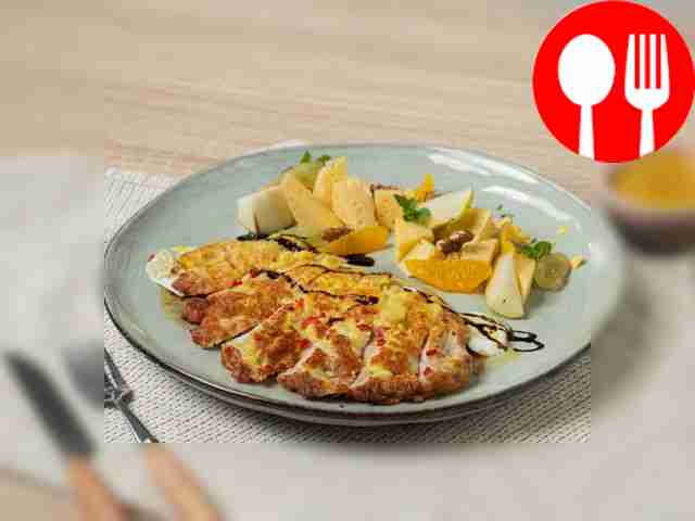 Chop with Russian cheese