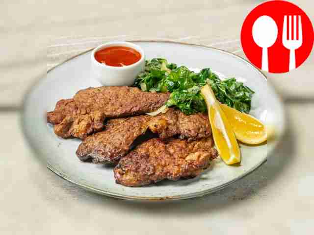 Отбивная со шпинатом