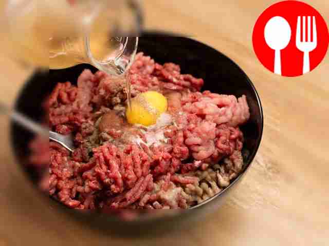 Grind the meat and onions using a meat...