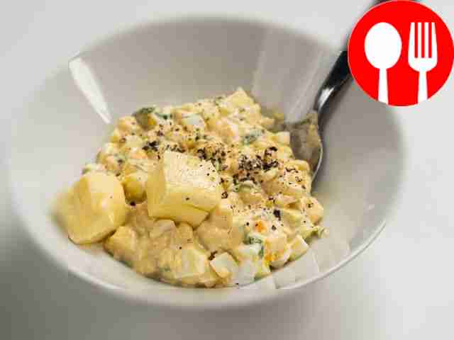 Prepare the filling. Cut the boiled eggs into...