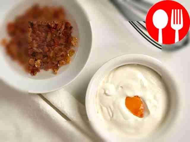 Prepare raisins and cream. Add rum to the...