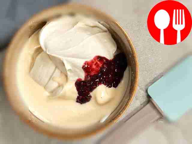 Prepare the berry-cream base. Place the...