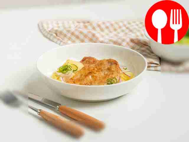 Отбивная с сушеным чесноком