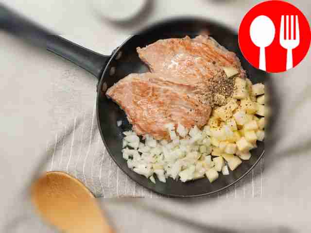 Fry the meat. Place the chops in a hot frying...