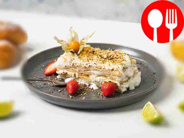 Cream “Ice cream” with puff pastry without yeast