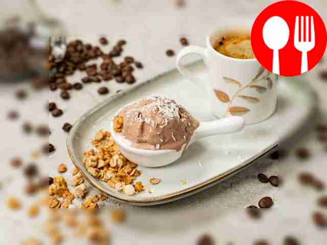Ice cream with coffee liqueur