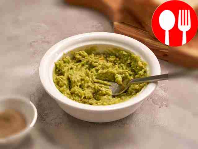 Prepare avocado puree. Grind the fruit into a...