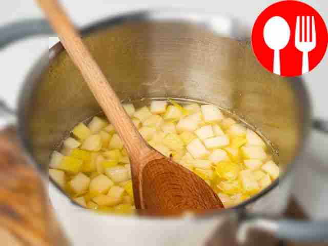 Start cooking the jam. Place the container...