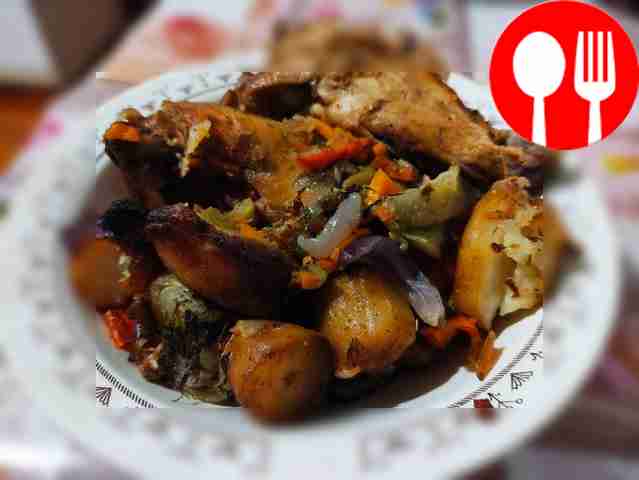 Рагу из мяса с овощами в казане