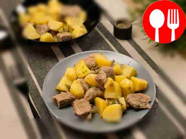 Тушёная картошка с мясом