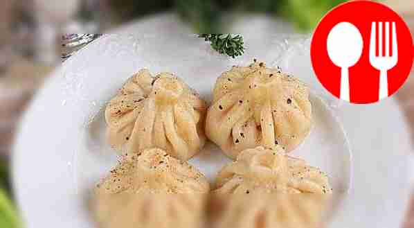 Homemade khinkali with lamb and beef