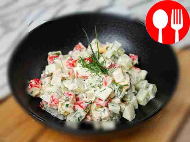Салат из крабовых палочек с огурцом