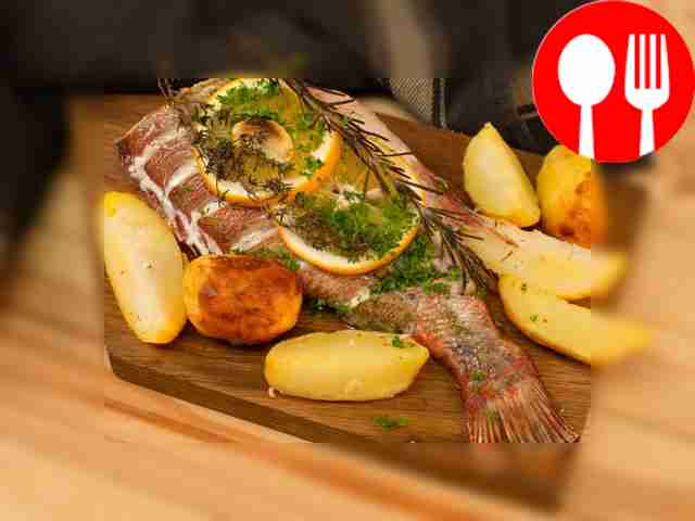 Запеченный окунь