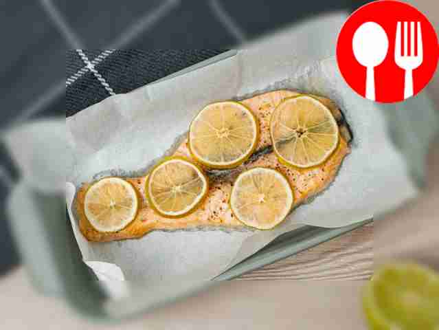 Line a baking pan with parchment paper. Place...